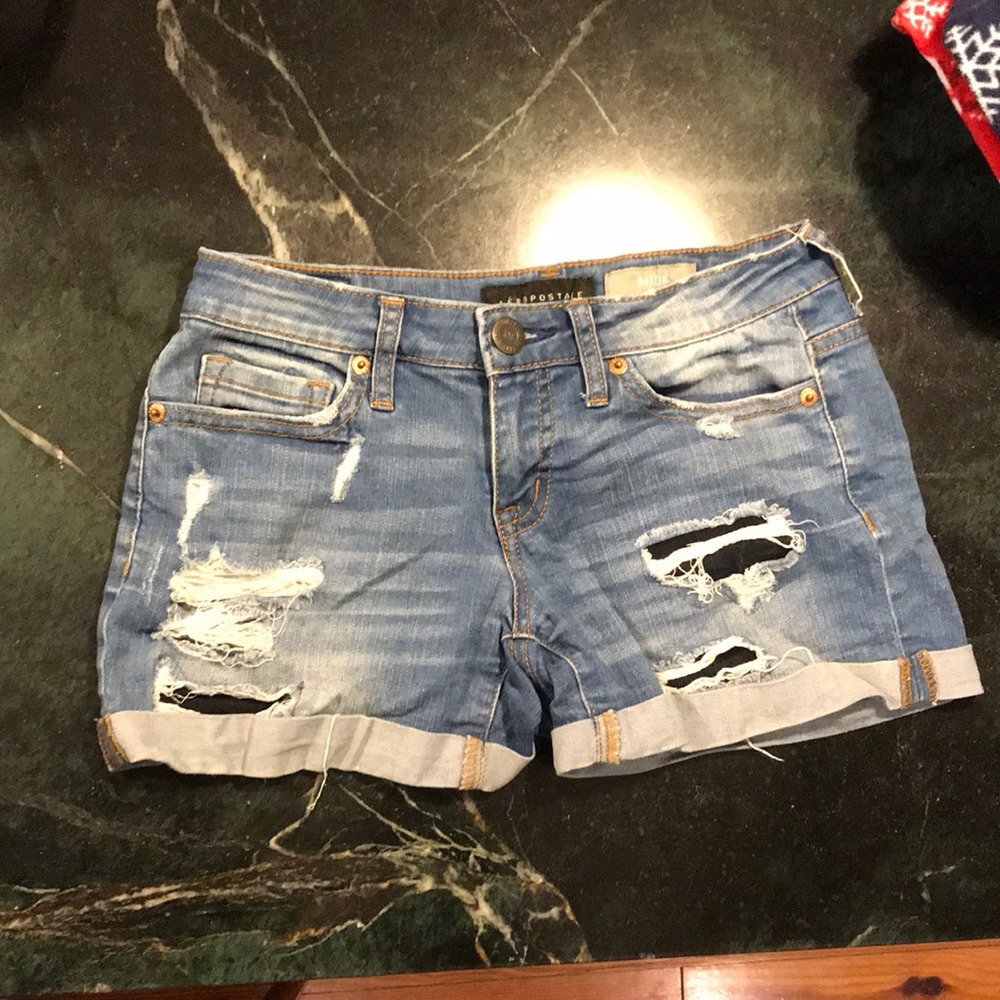 Aeropostale Ripped Jean Shorts